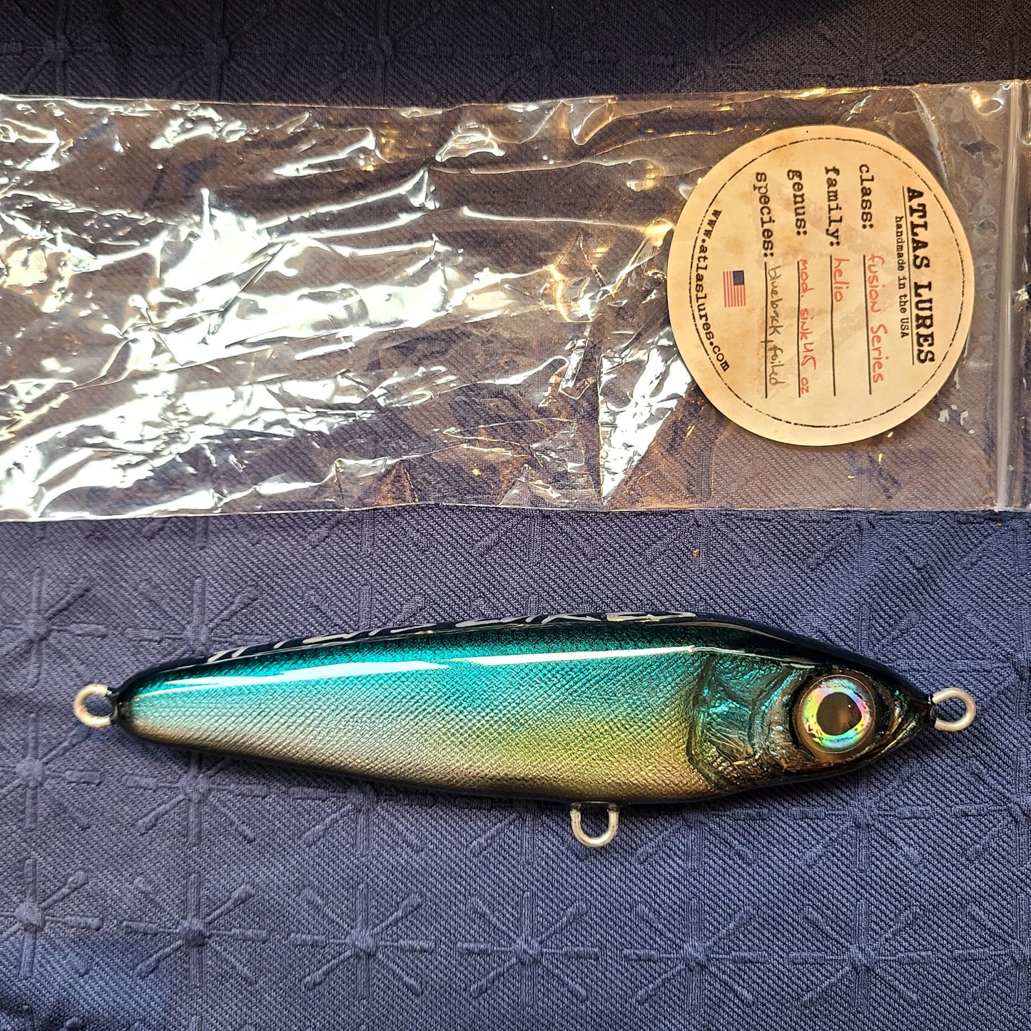 Helio Foiled Blueback Lure (Atlas Knifeworks) OL