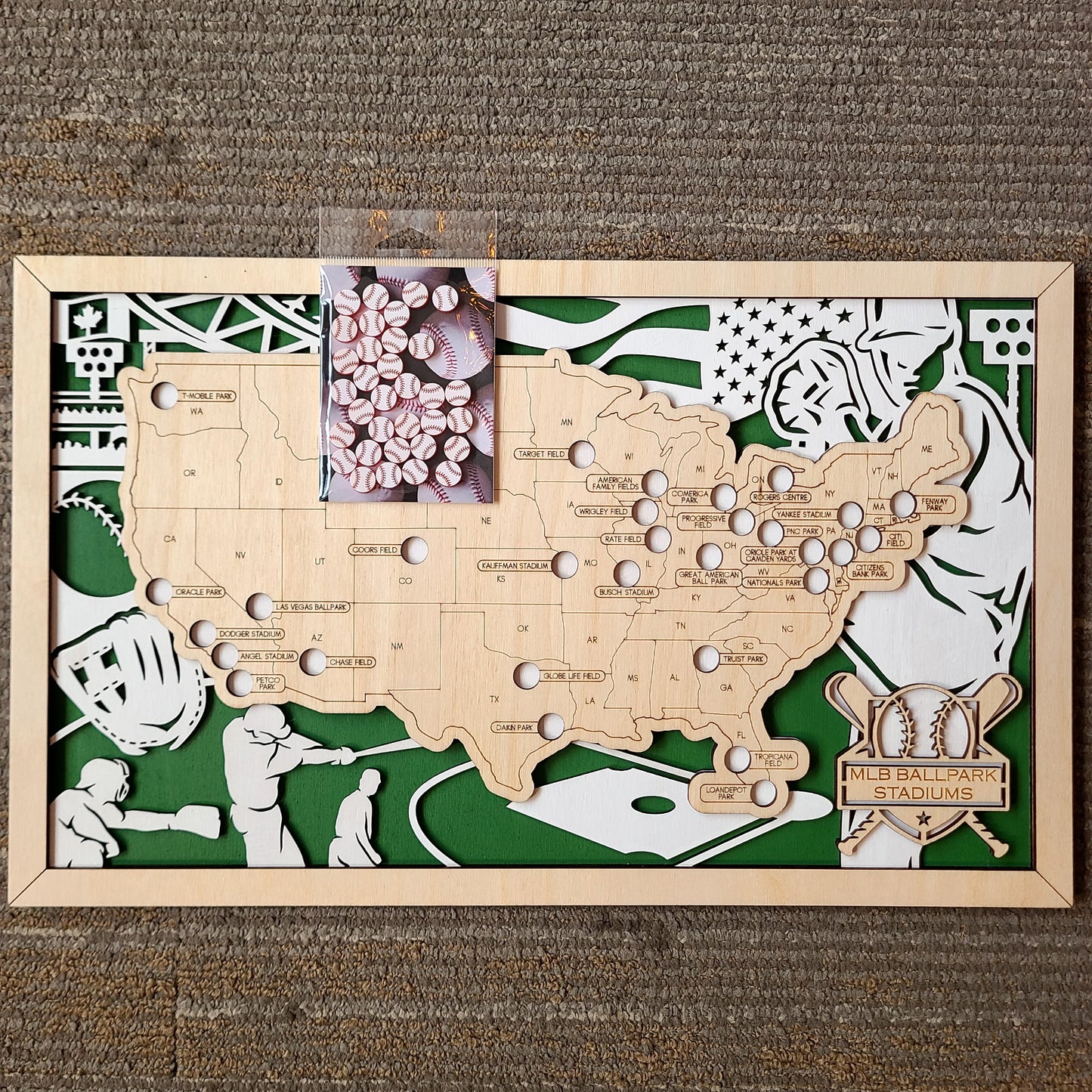 Major League Baseball Parks Wood Tracker Sign (Made by Mandy) OL