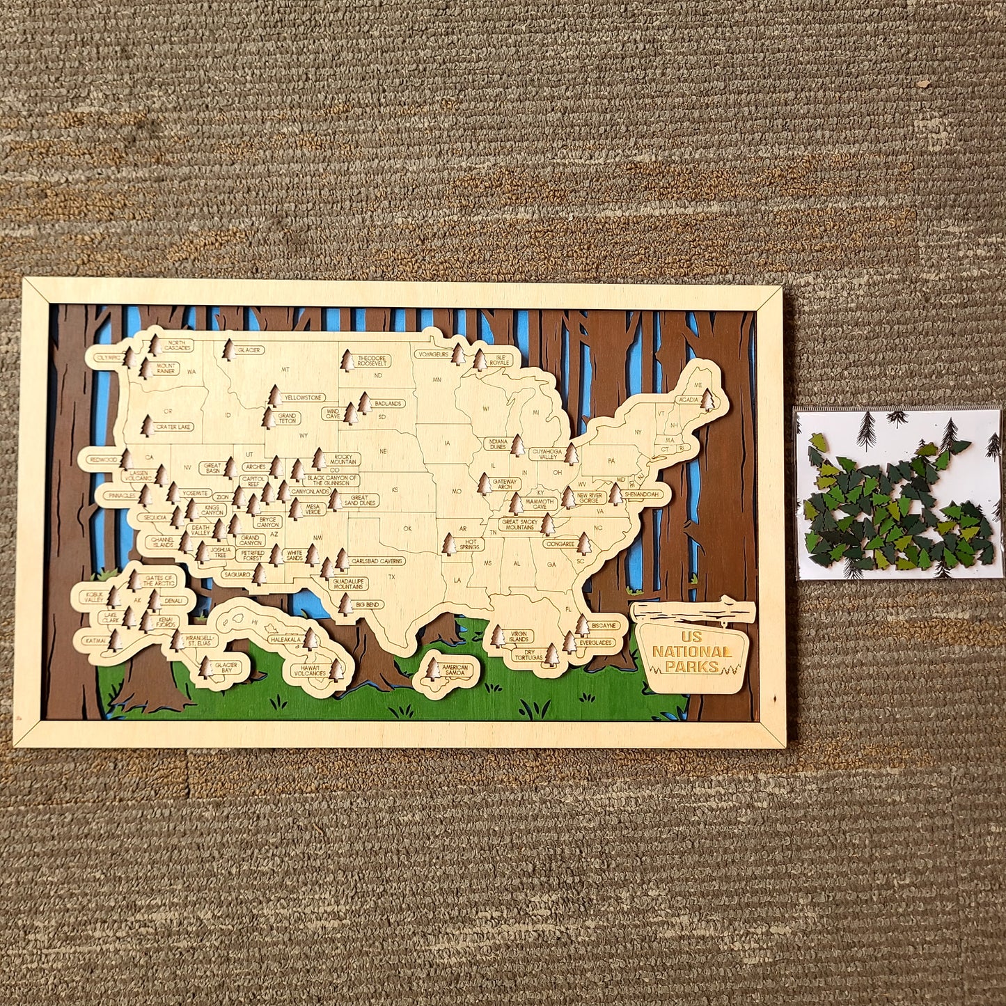 National Parks Wood Tracker Sign (Made by Mandy) OL