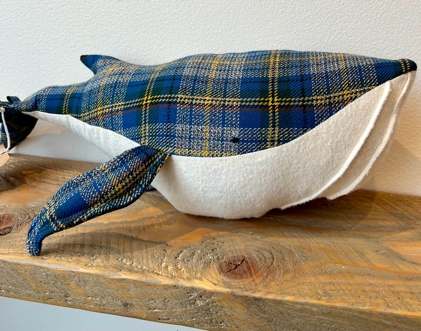 CN-139-03 NH Artisan Textile Whale Pillow (Approx. Length 18" Hillside Studio) OL