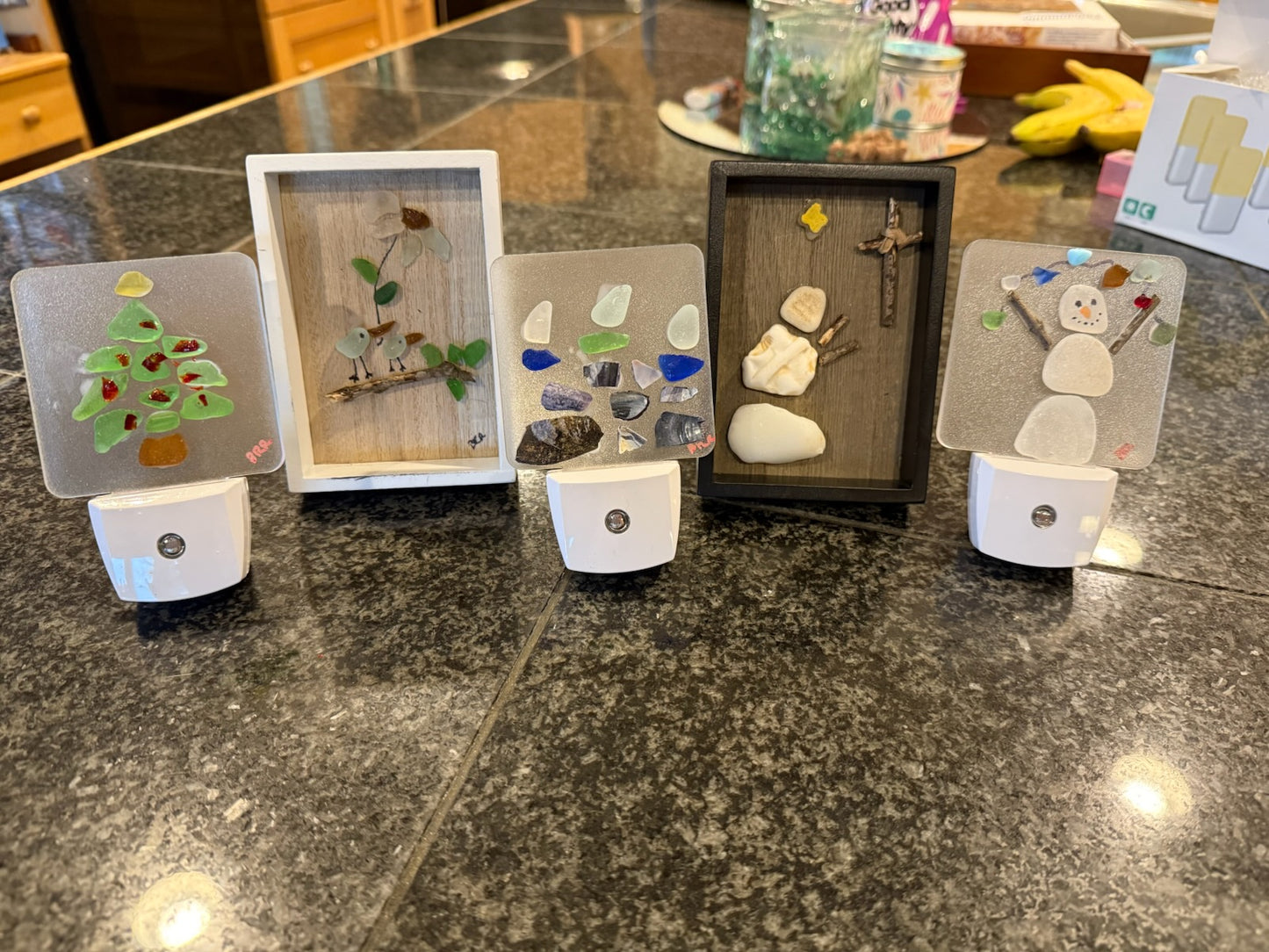 Hand Painted Sea Glass Night Light (BRR Designs) OL