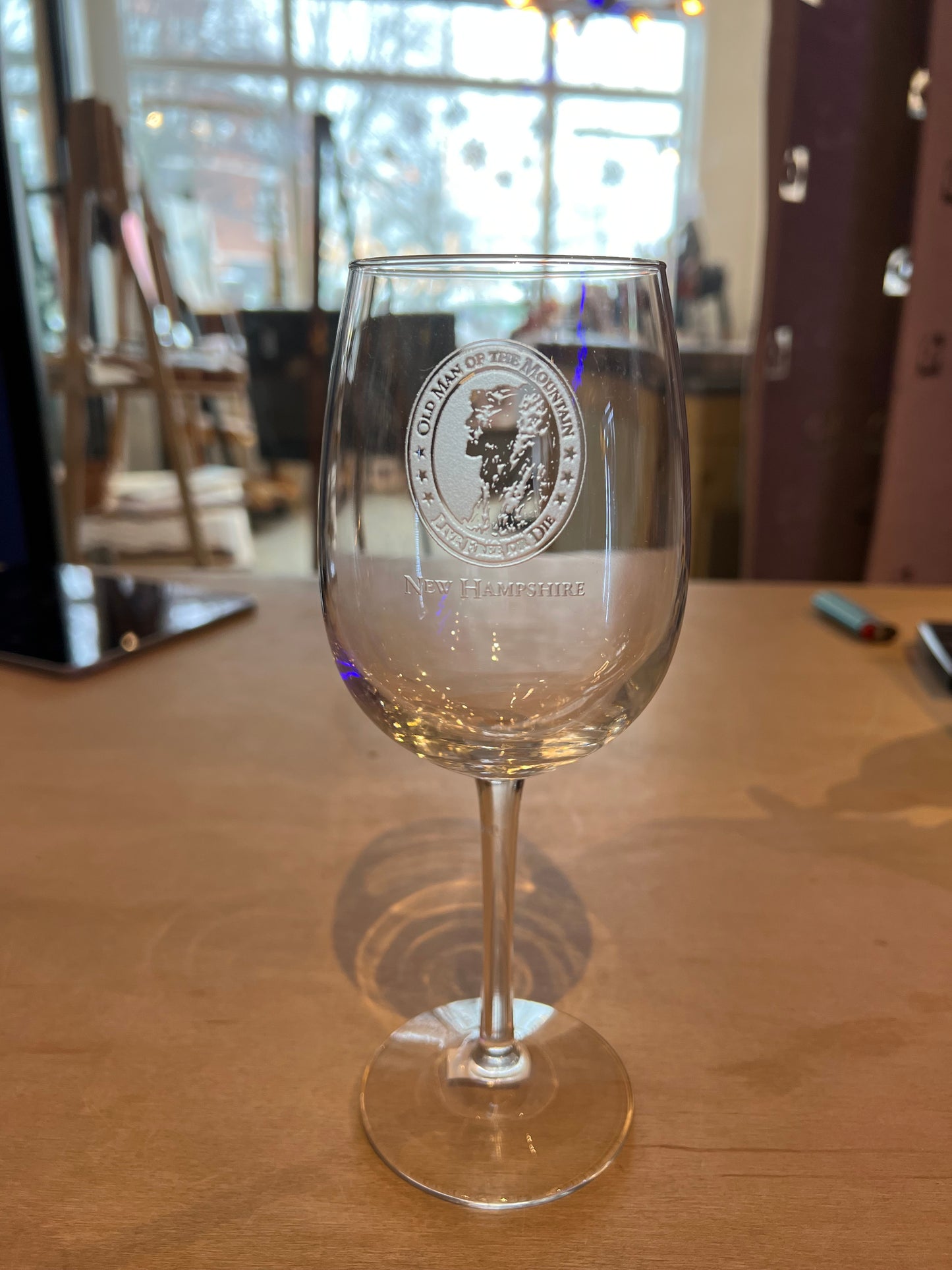 Stemmed Crystal Wine Glass Etched 12 oz. (American Crystal Works) OL
