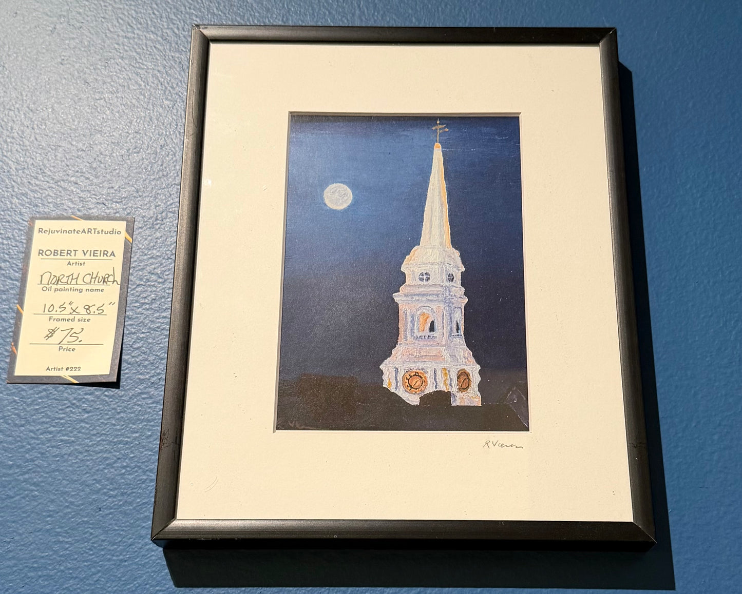 Portsmouth's Historic North Church Steeple framed matted print (RejuvinateART Studio) OL