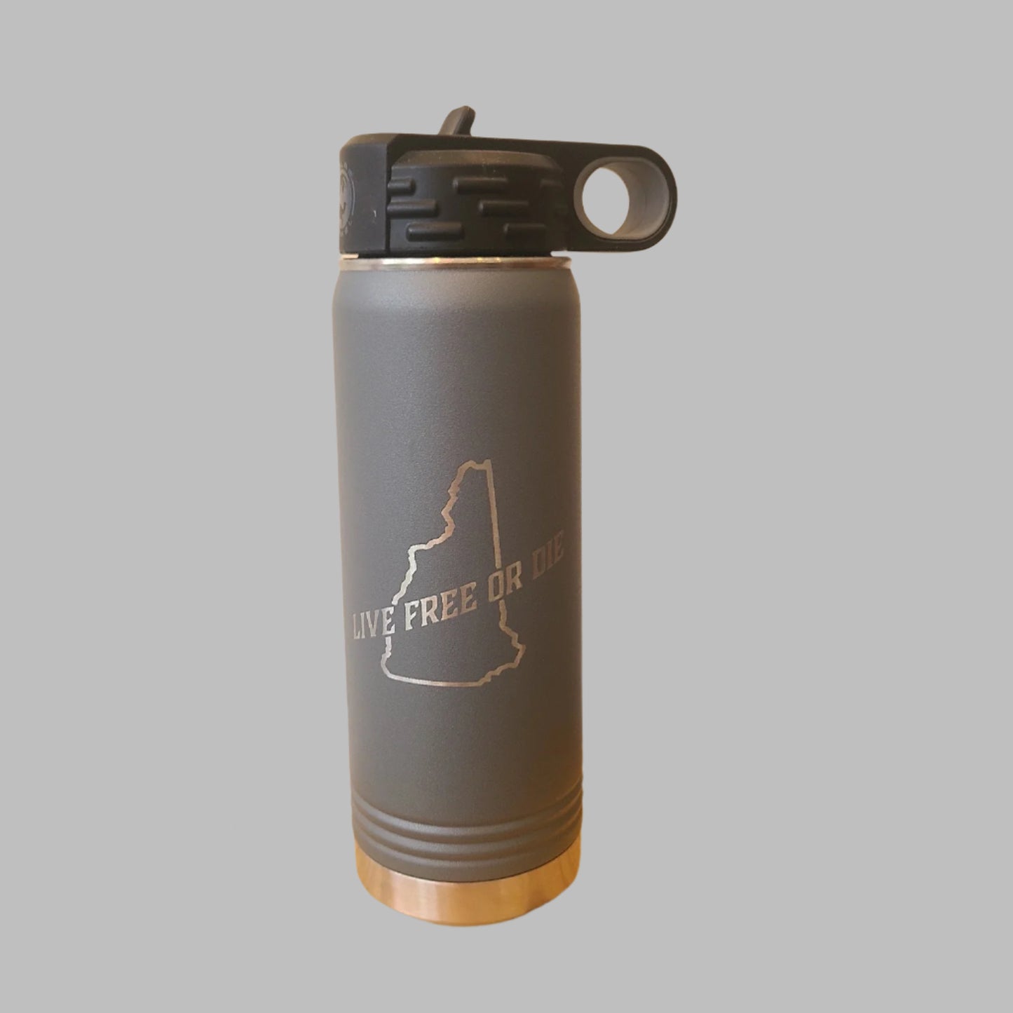 Black/Rose Gold etched 40 oz. insulated tumbler w/ straw (Dapper Moose Design Co.) OL