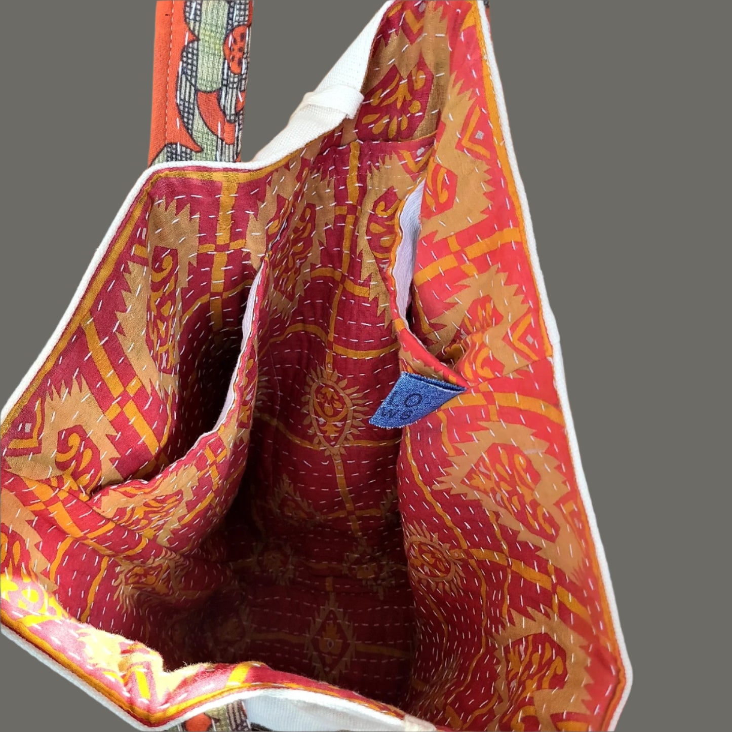CN-139-04 Artisan Textile Ecru Large Linen Bag (Hillside Studio) OL
