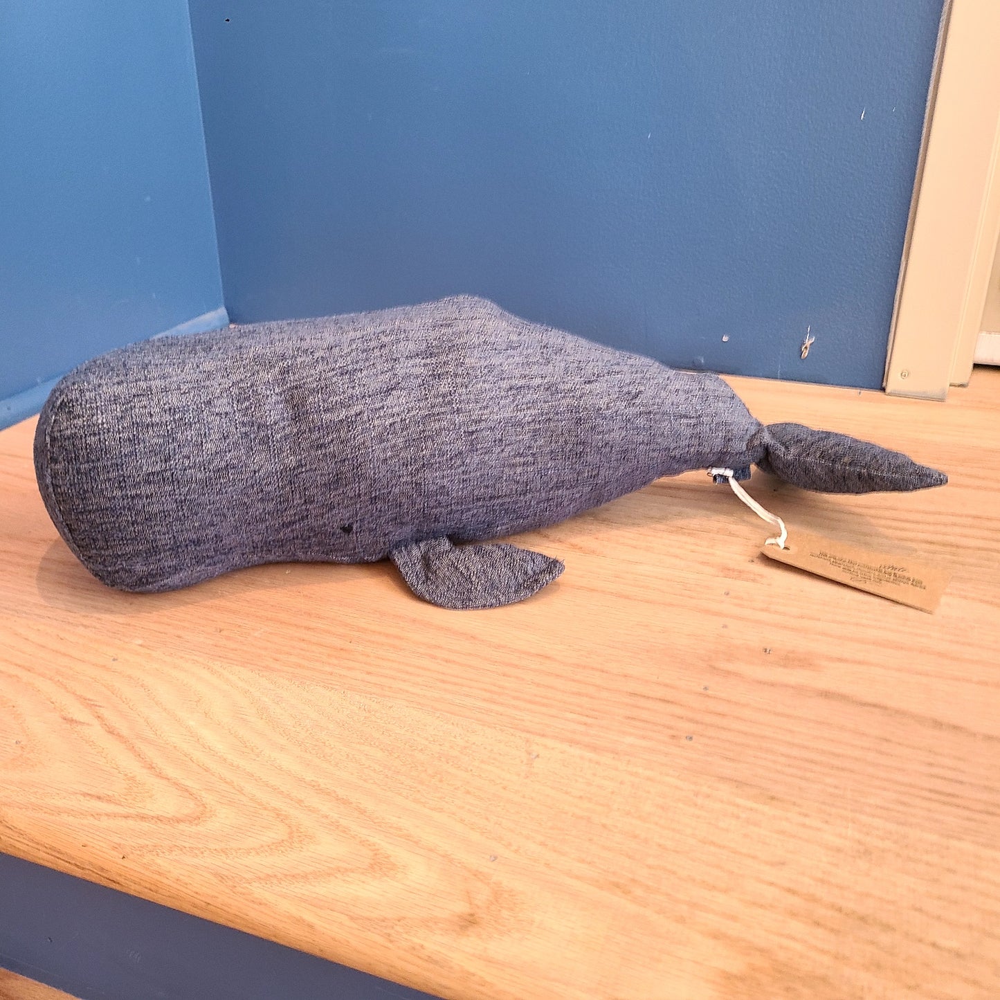 CN-139-03 NH Artisan Textile Stripe Whale Pillow (Approx. Length 18" Hillside Studio) OL