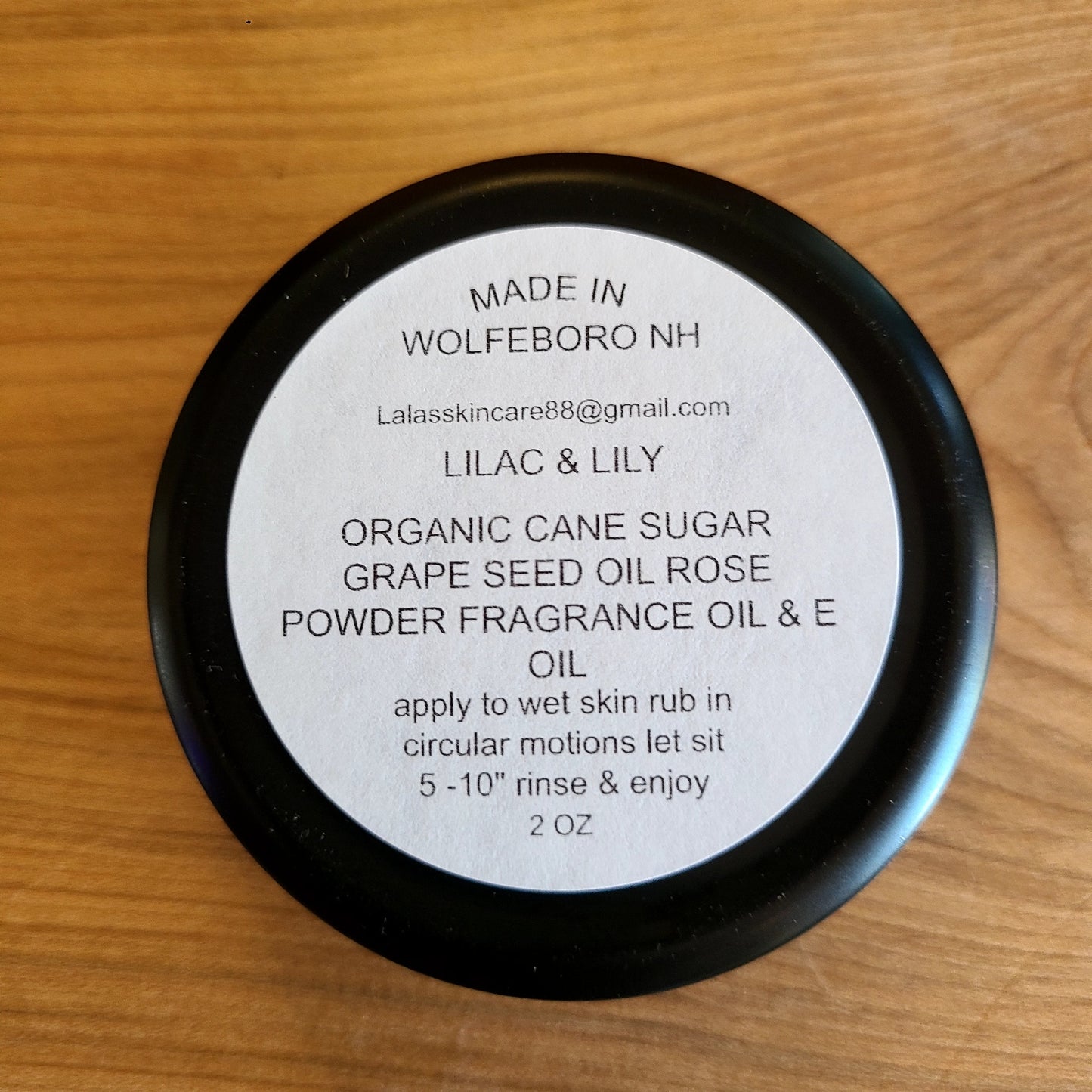All Natural Sugar Scrub Lilac & Lily Scent 2 oz. (Lala's Skin Care) OL