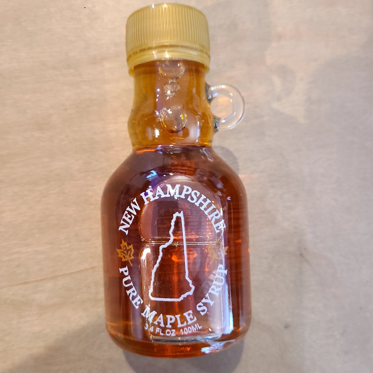 Pure NH Maple Syrup Glass NH Outline Bottle 3.4 oz. (Fuller's Sugarhouse) OL