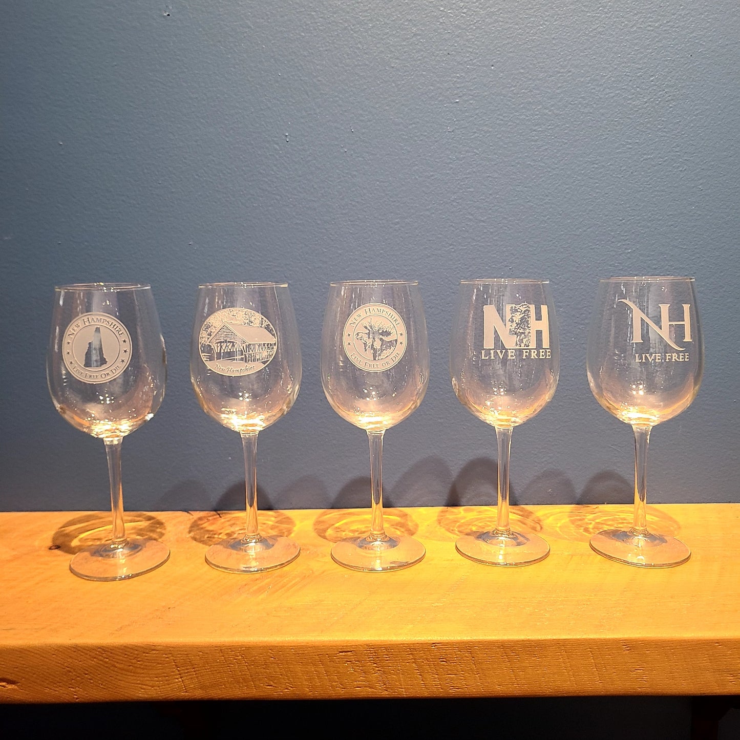 Stemmed Crystal Wine Glass Etched (American Crystal Works) OL