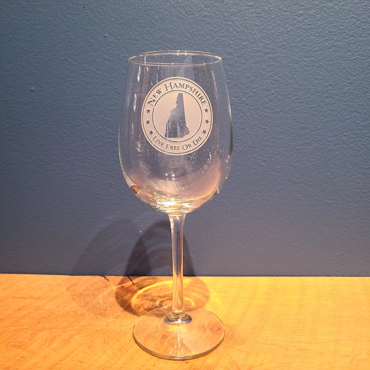 Stemmed Crystal Wine Glass Etched (American Crystal Works) OL