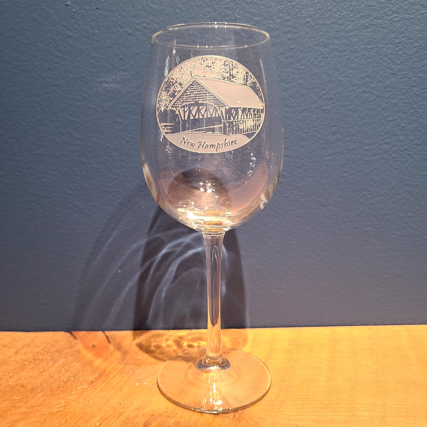 Stemmed Crystal Wine Glass Etched (American Crystal Works) OL