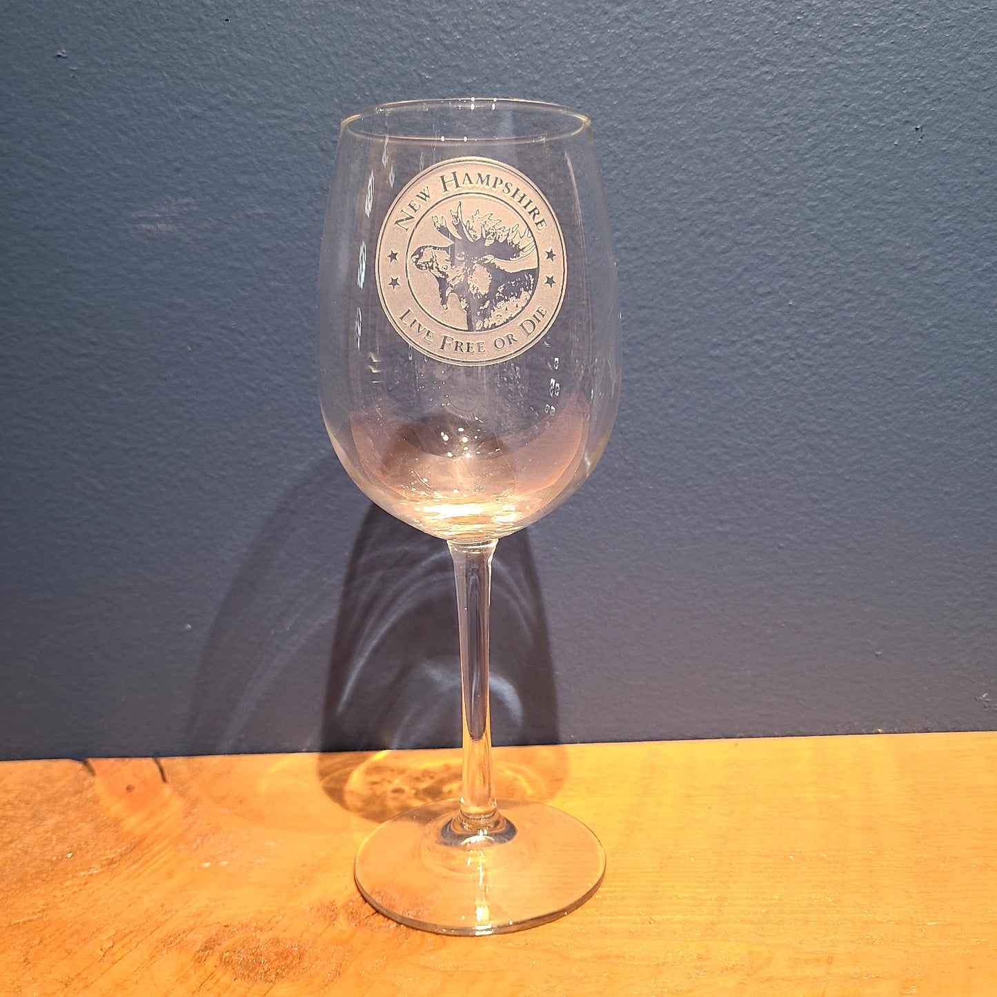 Stemmed Crystal Wine Glass Etched (American Crystal Works) OL