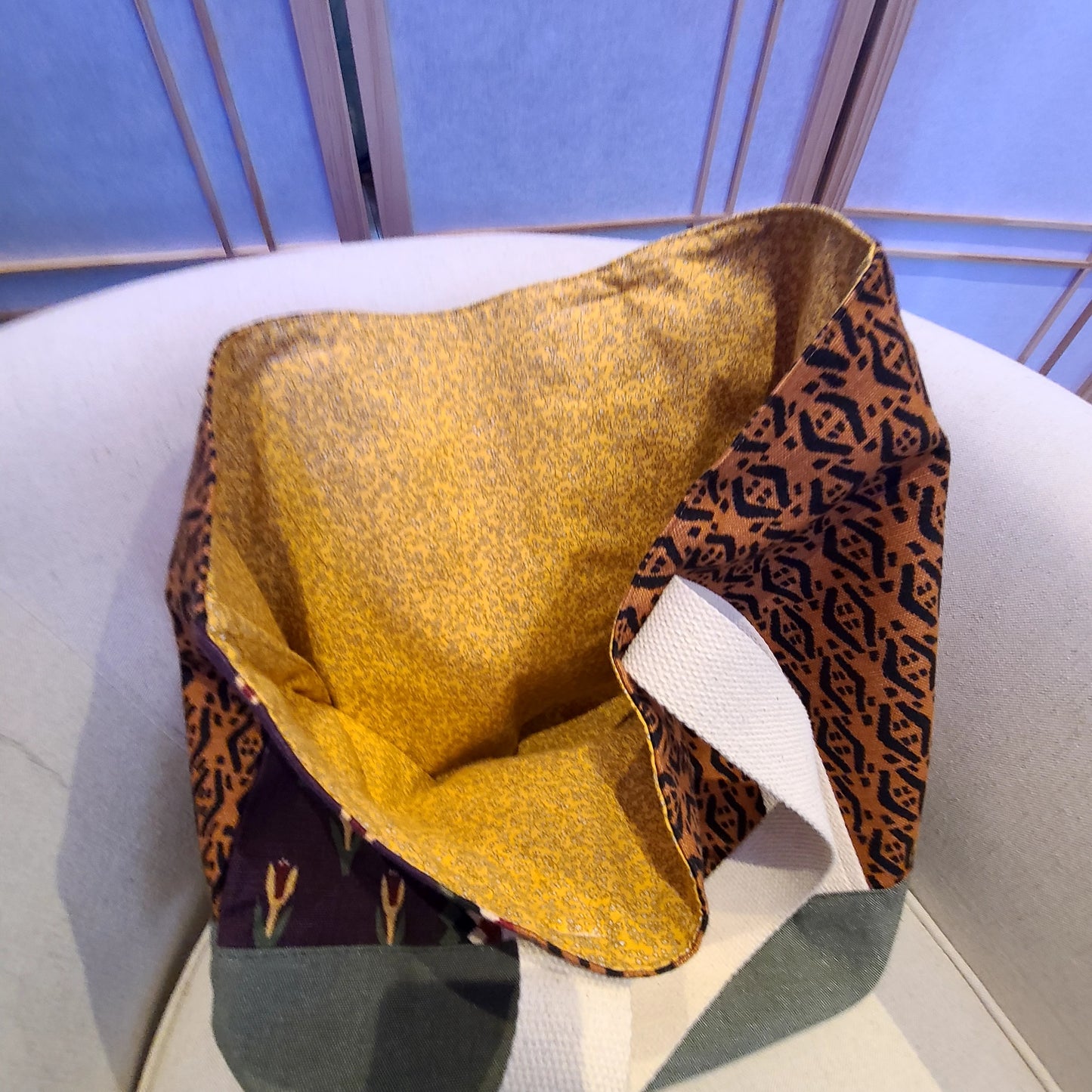 Artisan Textile Multi-Color Linen Bag (Hillside Studio) OL
