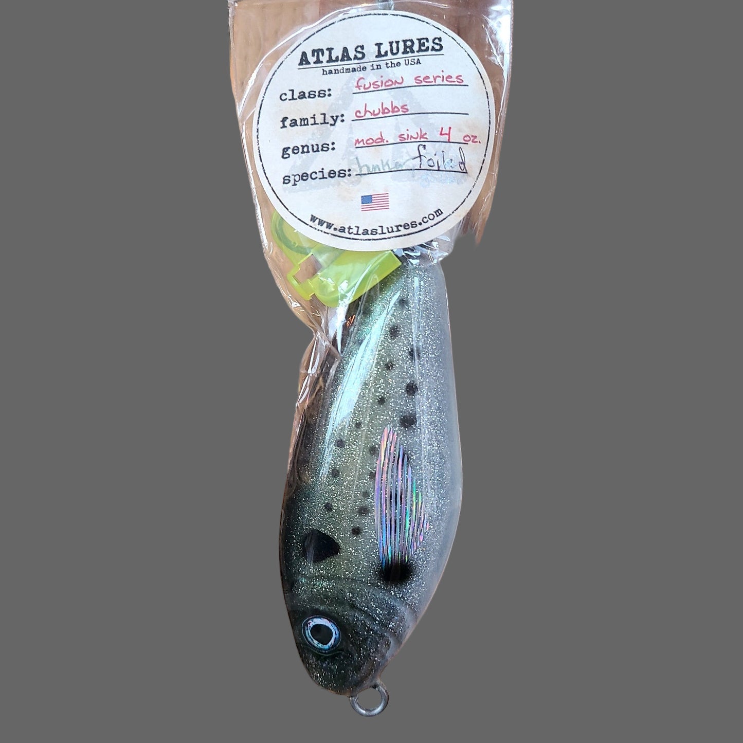 Chubbs Foiled Bunker Lure (Atlas Lures) OL