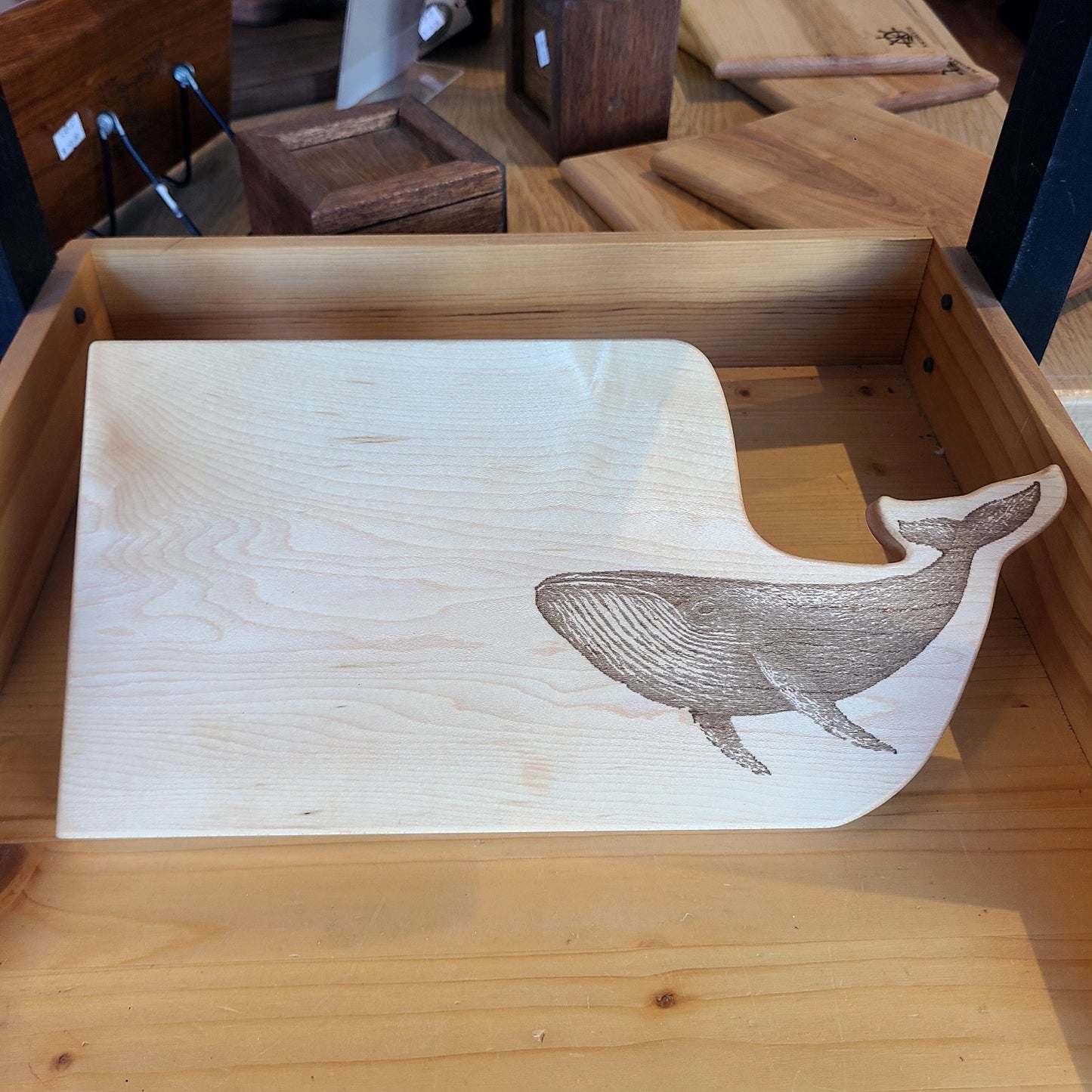 Engraved Whale Wood Cutting Board (A Vintage Wren) OL