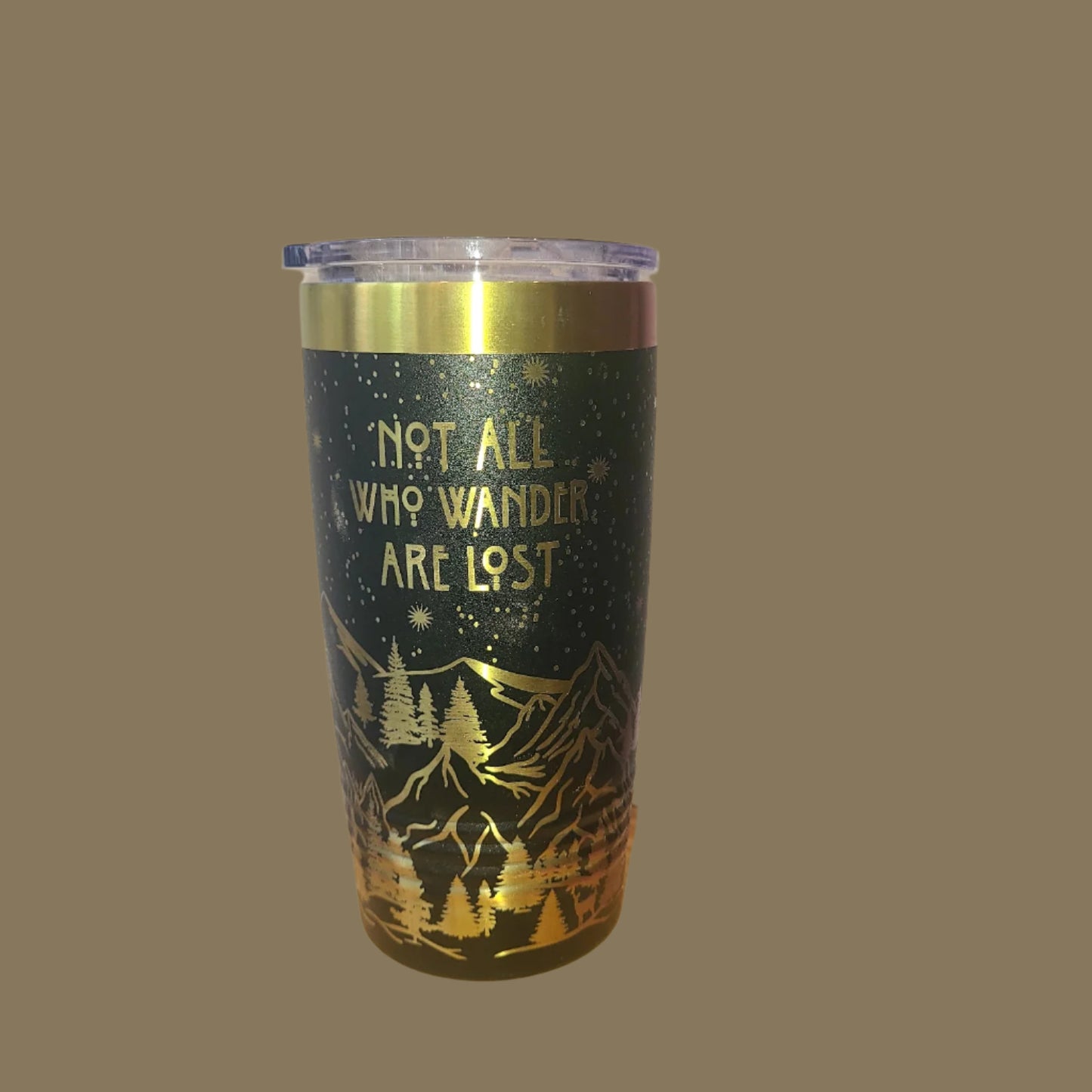 Black/Rose Gold etched 40 oz. insulated tumbler w/ straw (Dapper Moose Design Co.) OL