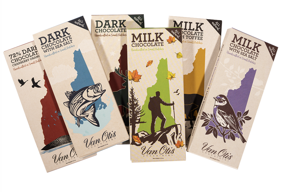 NH Souvenir Dark Chocolate Sea Salt Candy Bar 2.5 oz. (Van Otis) OL