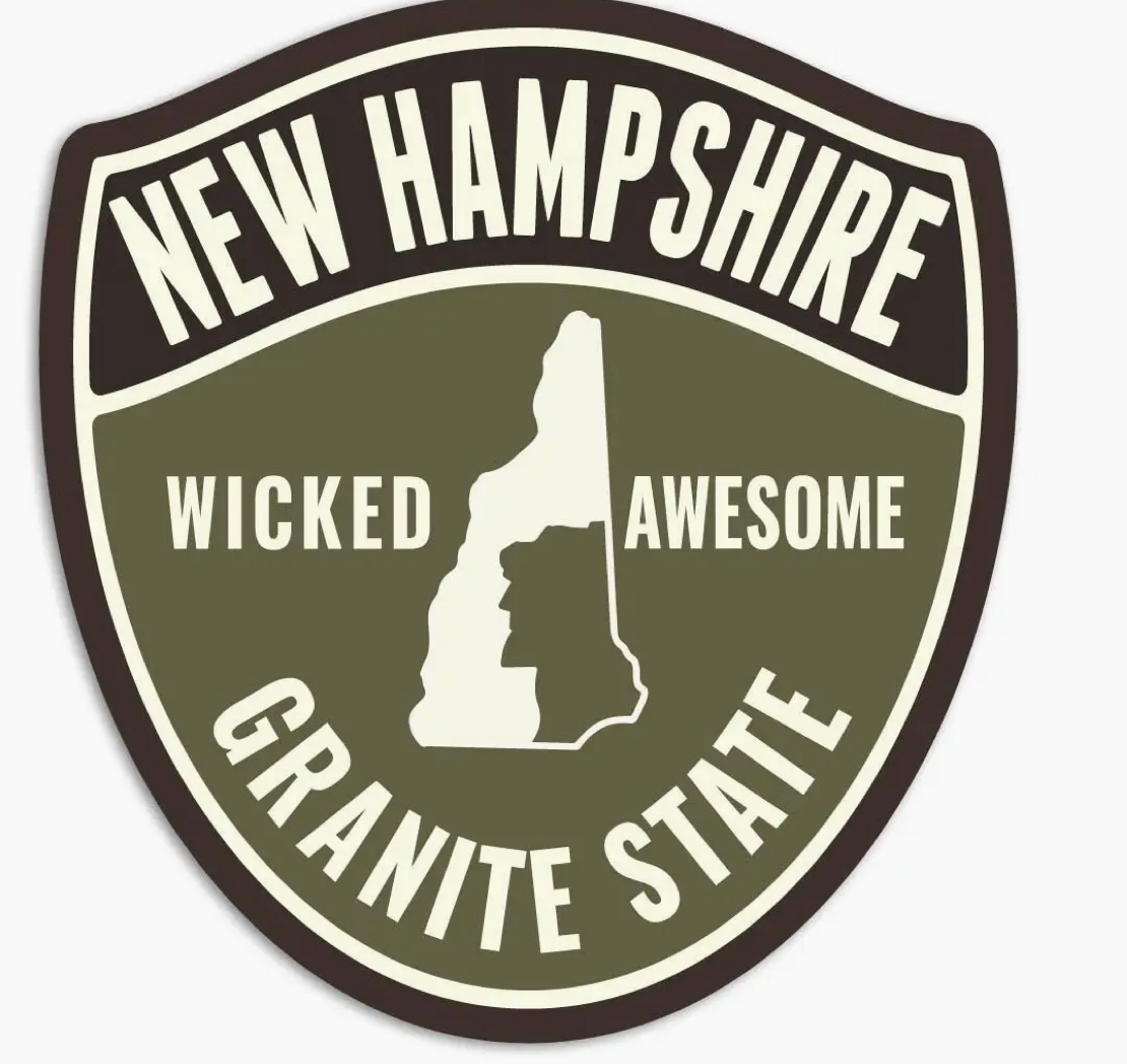 NH Wicked Awesome Granite State vinyl sticker (Retro Planet) OL
