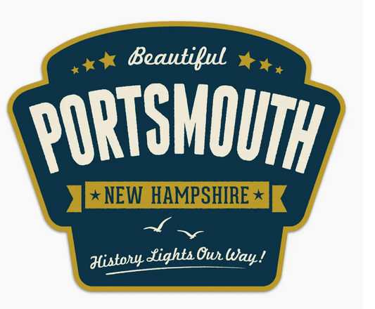 "Beautiful Portsmouth NH" vinyl mini sticker (Retro Planet) OL