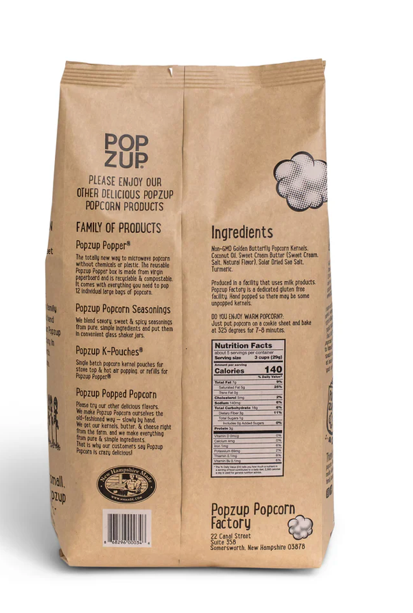 Popcorn Butter Me Up;Cheesie Herbie;Maple;Cheddar;Truffle Butter (Popzup) OL
