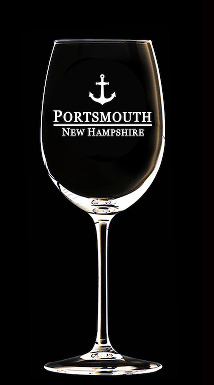 Portsmouth etched crystal stemmed wine goblet 12 oz. (American Crystal) OL