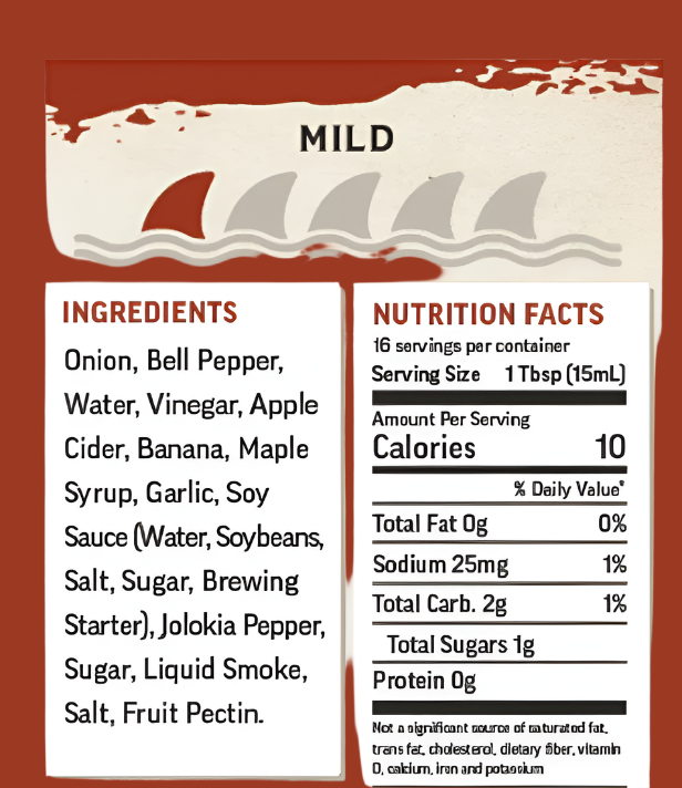 Spicy Shark Smoked Maple Sriracha Hot Sauce MILD HEAT 8 oz. (Spicy Shark) OL