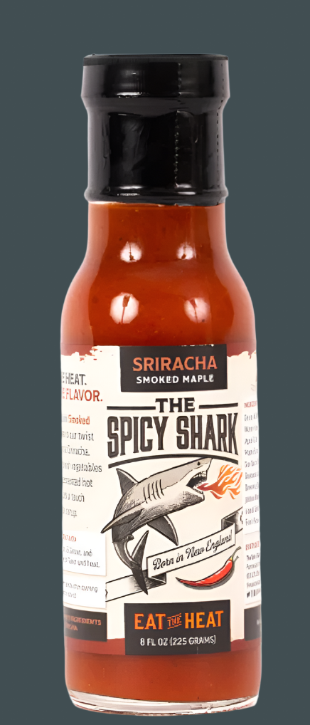 Spicy Shark Smoked Maple Sriracha Hot Sauce MILD HEAT 8 oz. (Spicy Shark) OL