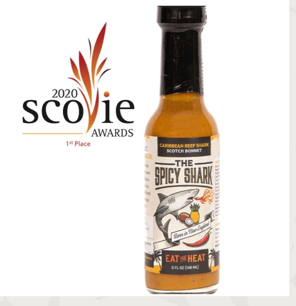 Caribbean Reef Shark Scotch Bonnet Hot Sauce HOT HEAT 5 oz. (Spicy Shark) OL