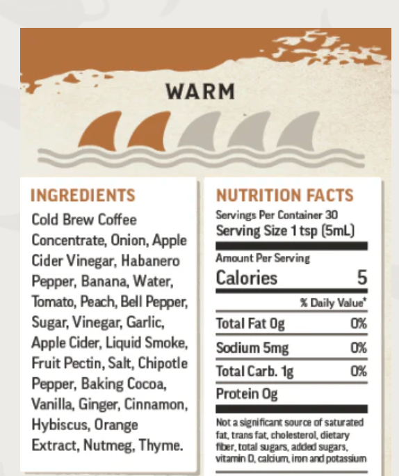 Shark Thresher Chipotle Hot Sauce WARM HEAT 5 oz. (Spicy Shark) OL