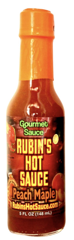 Peach Maple Hot Sauce MEDIUM HEAT 5 oz. (Rubin's Hot Sauce) OL