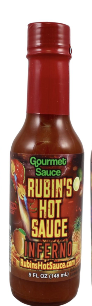 Inferno Hot Sauce HOT HEAT 5 oz. (Rubin's Hot Sauce) OL