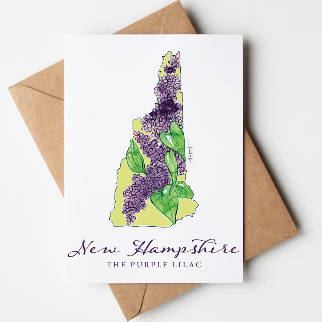 New Hampshire Purple Lilac State Flower single blank notecard w/ envelope (Amanda Klein) OL