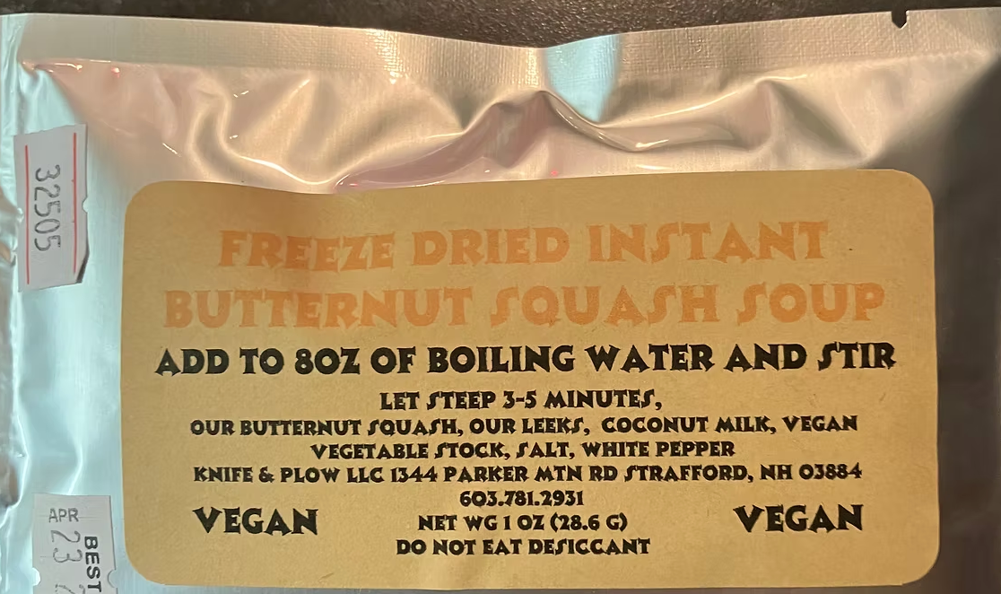Butternut Squash Instant Soup 1 oz. (Knife & Plow) OL