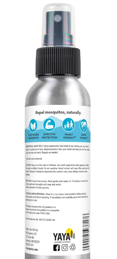 All Natural Mosquito Repellent "Squito" 4 oz. (YaYa Organics) OL