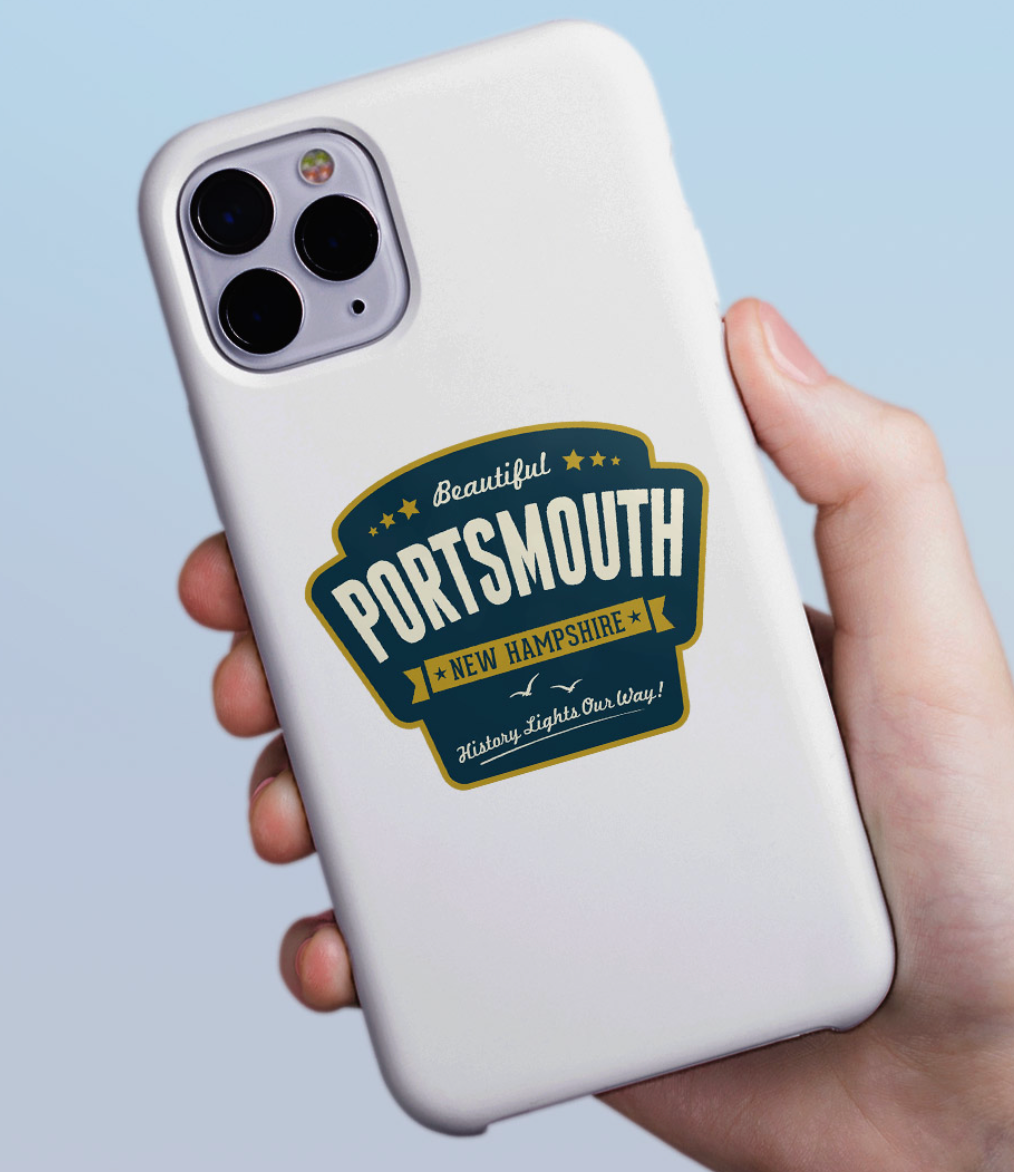 "Beautiful Portsmouth NH" vinyl mini sticker (Retro Planet) OL