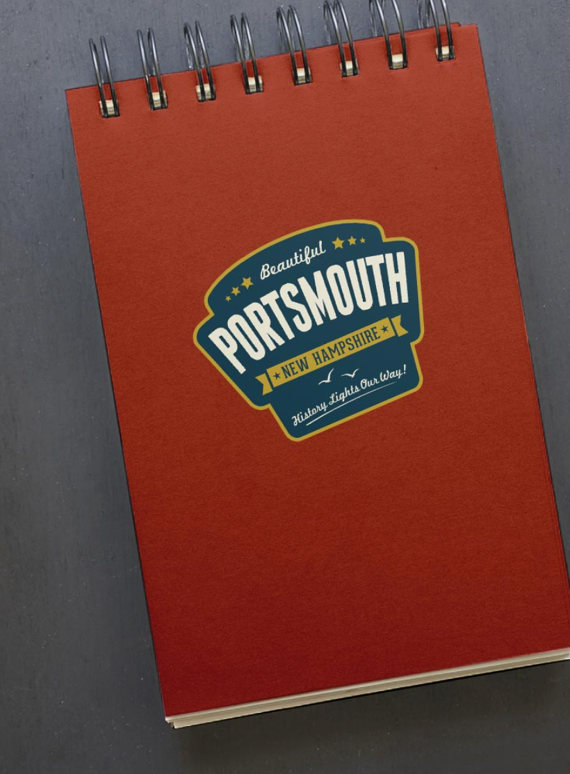 "Beautiful Portsmouth NH" vinyl mini sticker (Retro Planet) OL