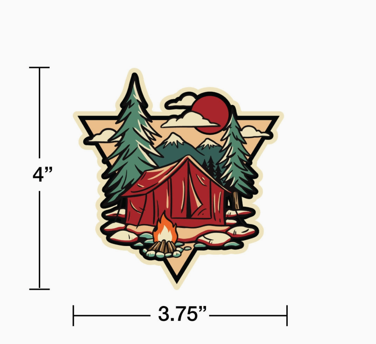 Campsite Die Cut Vinyl Sticker (RetroPlanet) OL