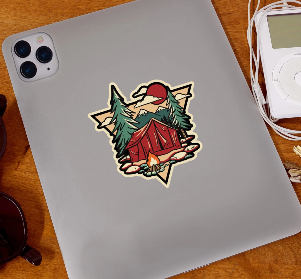 Campsite Die Cut Vinyl Sticker (RetroPlanet) OL