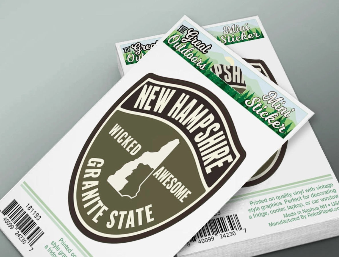 NH Wicked Awesome Granite State vinyl sticker (Retro Planet) OL
