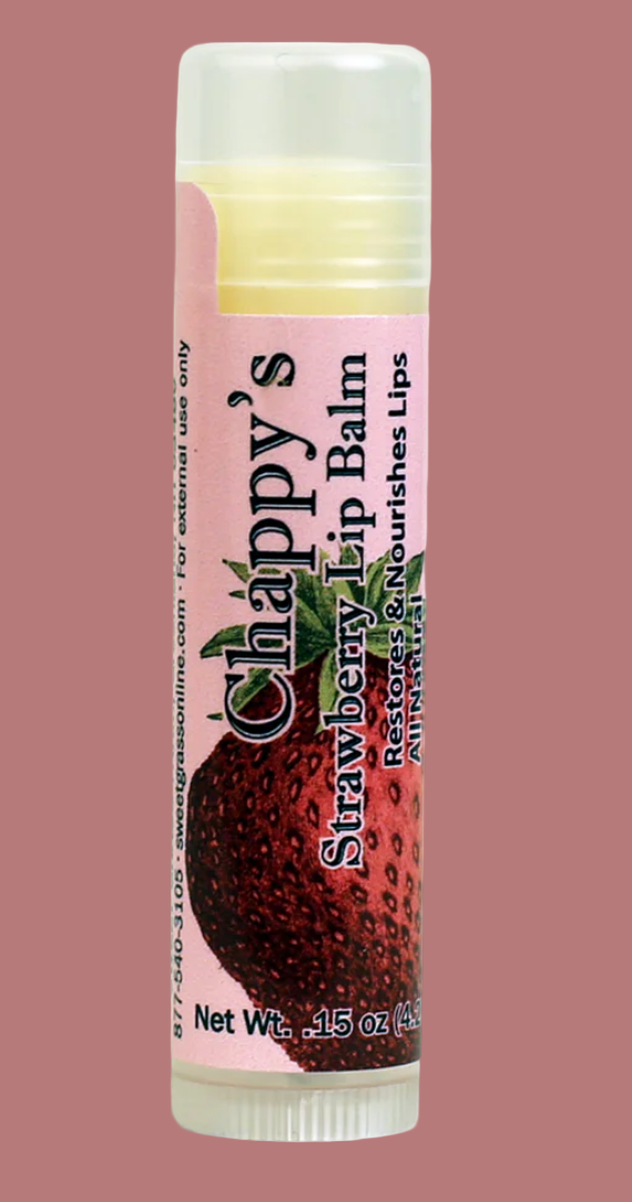 Chappy's Lip Balm Lemon, Mint & Strawberry .15 oz. (Sweet Grass Farm) OL