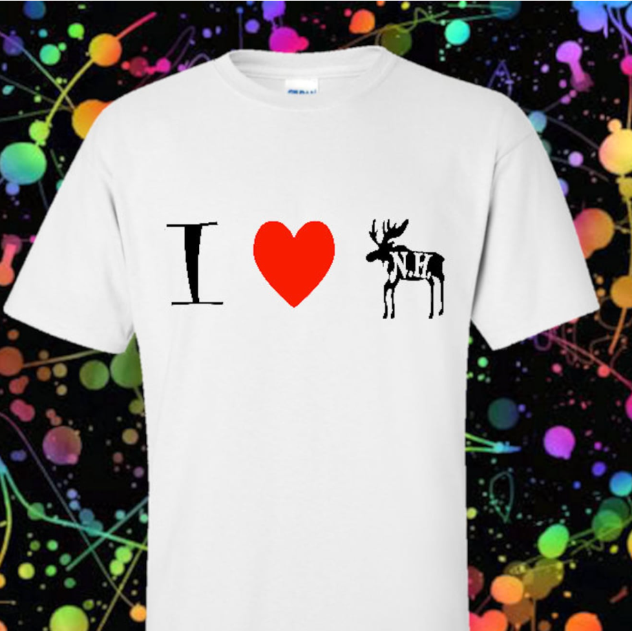 Children's White New Hampshire Outline t-shirt 3T & 4T sizes (Impressionz) OL