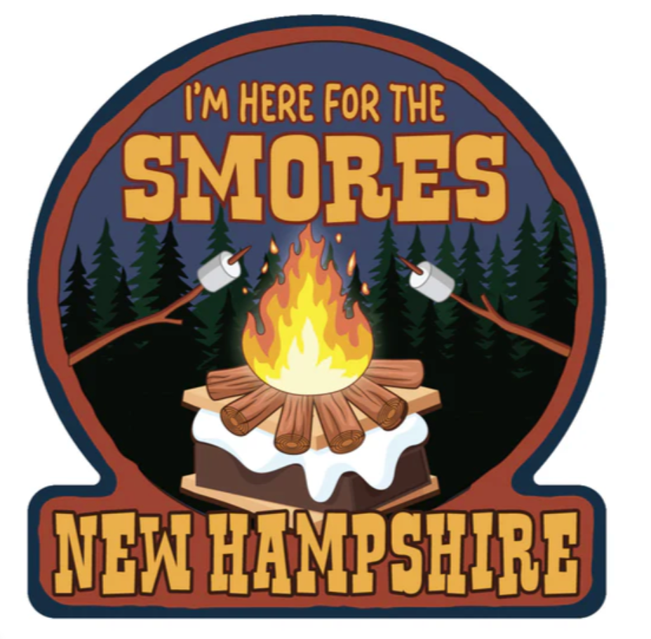 Kids "I'm Here for the Smores NH" sticker (RetroPlanet) OL