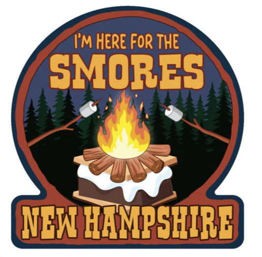 Kids "I'm Here for the Smores NH" sticker (RetroPlanet) OL