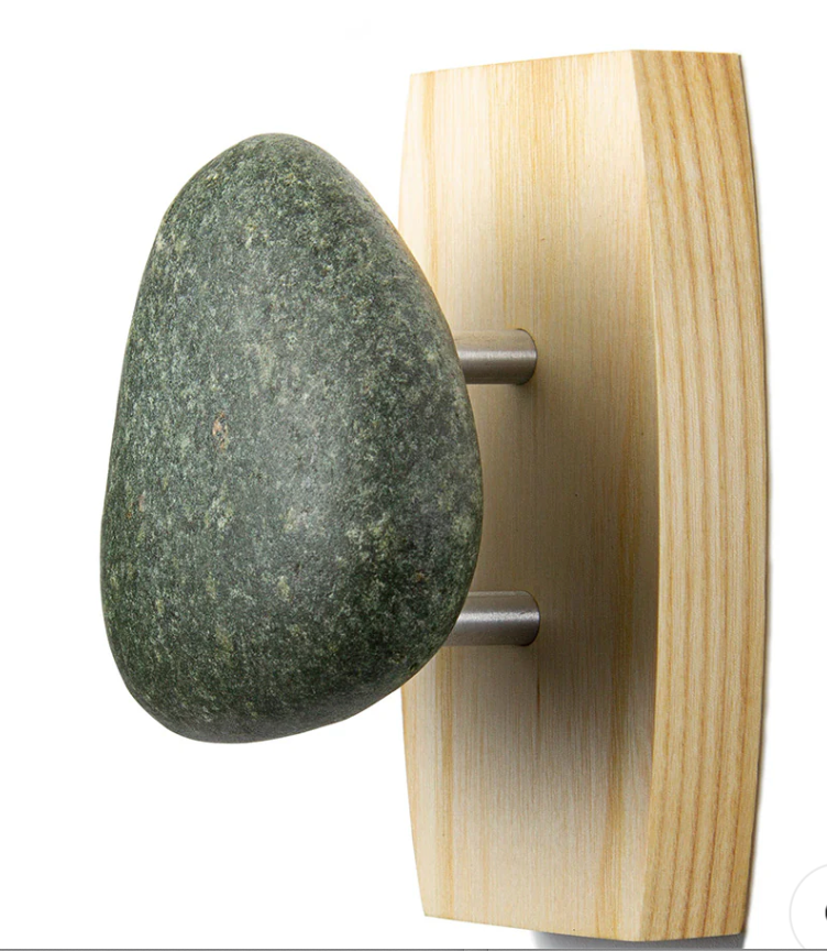 Hardwood Ash Stone Coast Coat Hook (Sea Stones) OL
