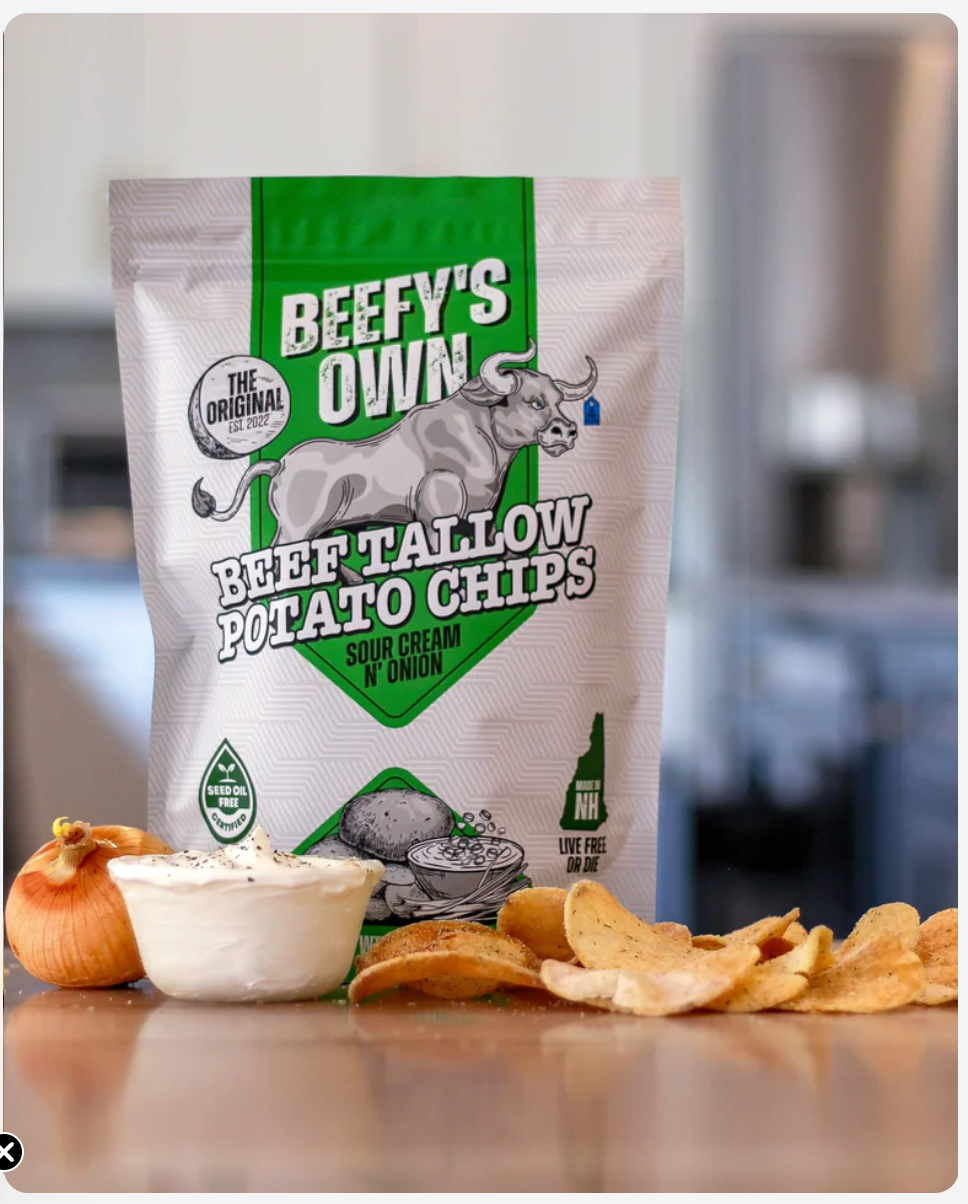 Tallow Artisan Sea Salt Chips 5oz bag (Beefy's Own) OL