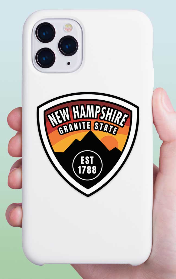 NH White Mountains Sunset Mini Sticker (Retro Planet) OL