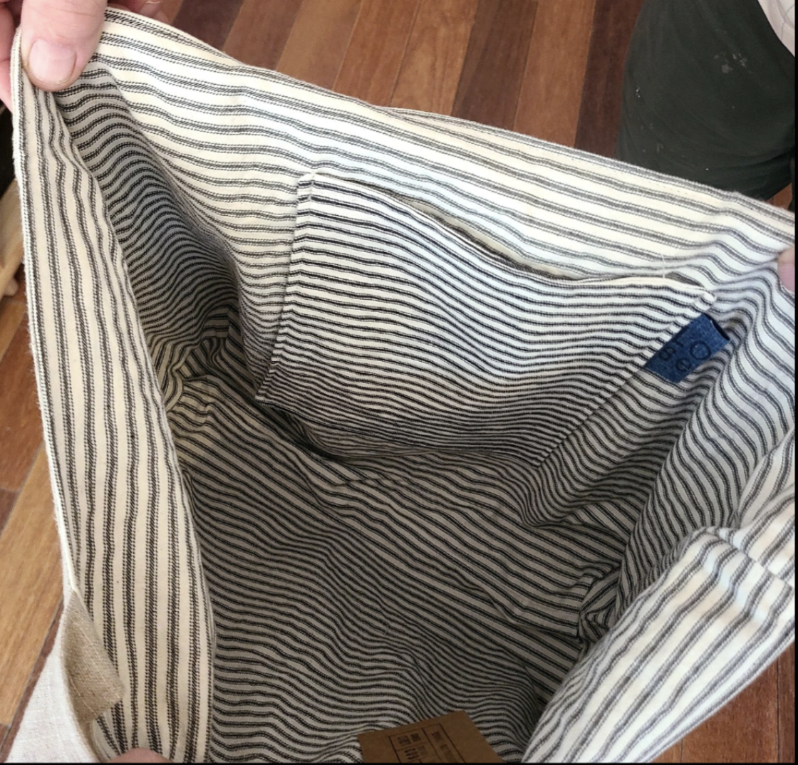CN-139-04 Artisan Textile Ecru Large Linen Bag (Hillside Studio) OL