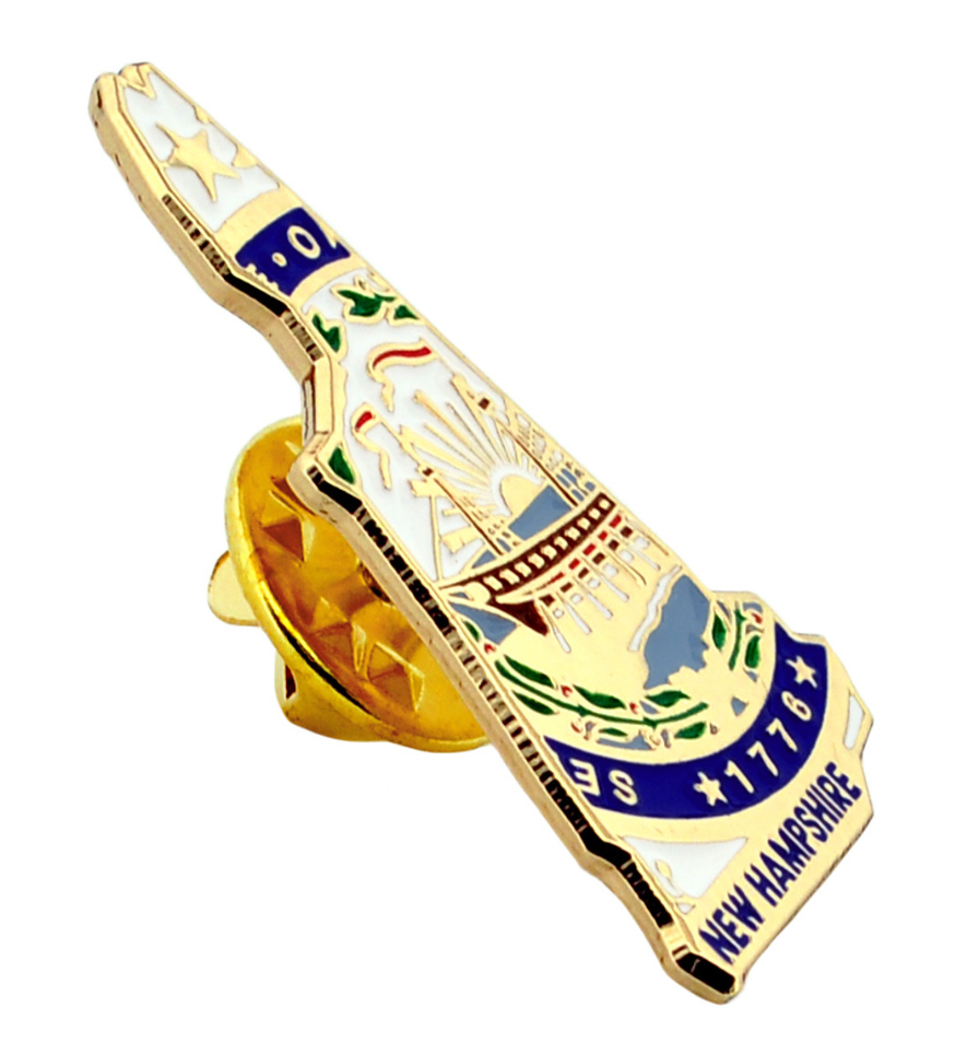 NH State Pin & NH Flag Pin OL