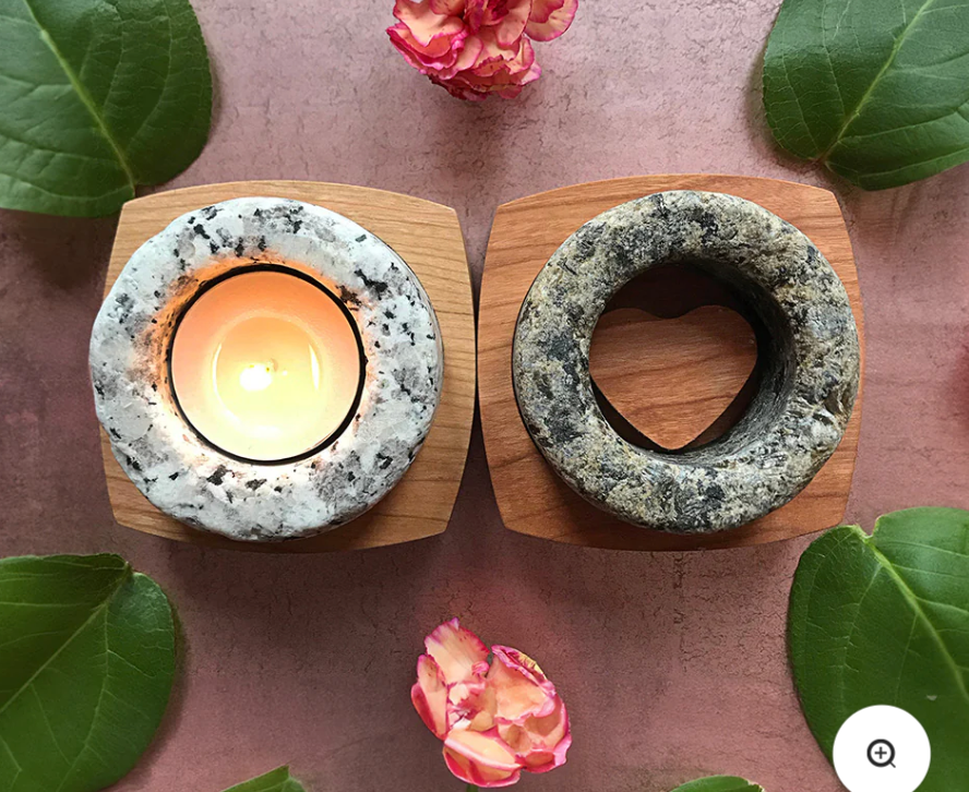 Heartstone Tea Light Holder (Sea Stones) OL