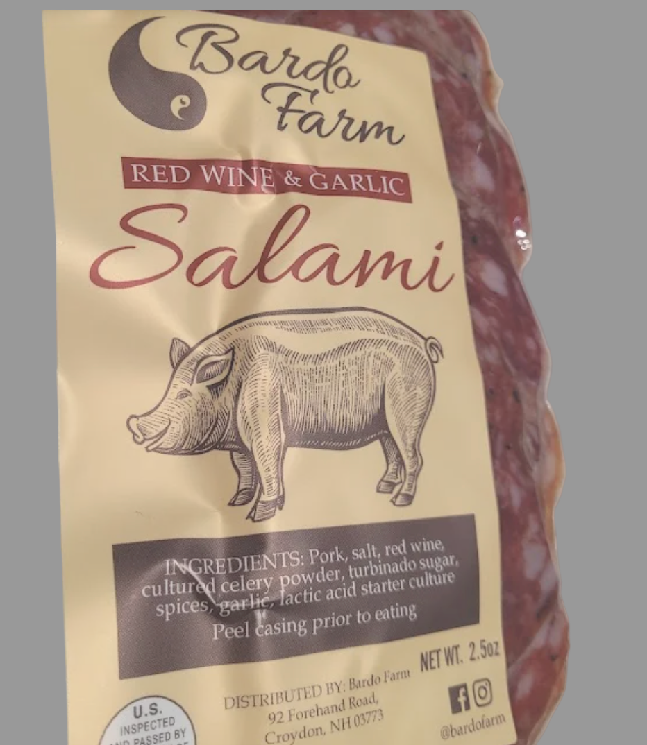 Red Wine/Garlic Salami 4 oz. vacuum sealed (Bardo Farms) OL